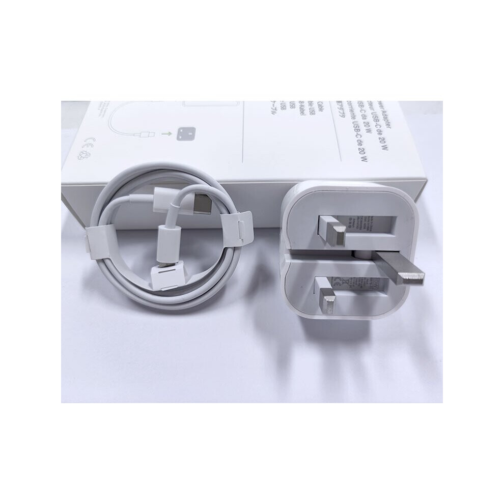 20W Type C Iphone 12 Charger with lightning cable, Iphone plug, USB-C Plug fast Charge