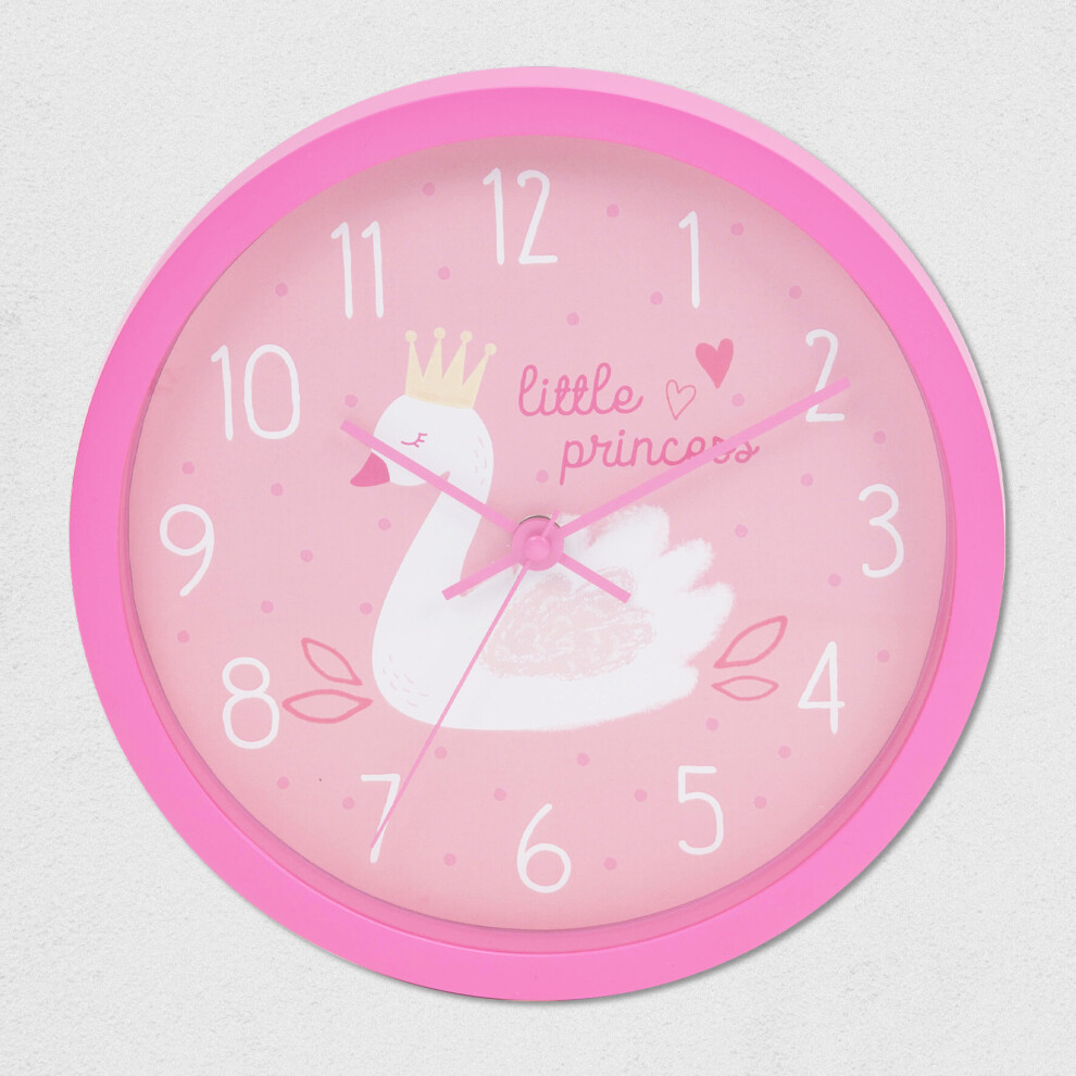 Swan Princess Pink Wall Clock