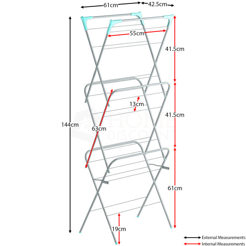 Home Discount 3 Tier Foldable Clothes Drying Rack Laundry Airer Indoor Outdoor 2