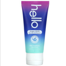 Hello, Fluoride Toothpaste, Dragon Dazzle, Ages 2+, Blue Raspberry