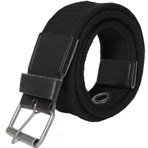 (Black, 3XL) Kruze Mens Designer Canvas Belt For Jeans Big Tall King Sizes