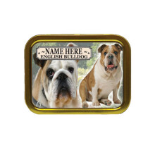 Personalised English Bulldog Dog Breed Tobacco Tin Gift & Smoking Products