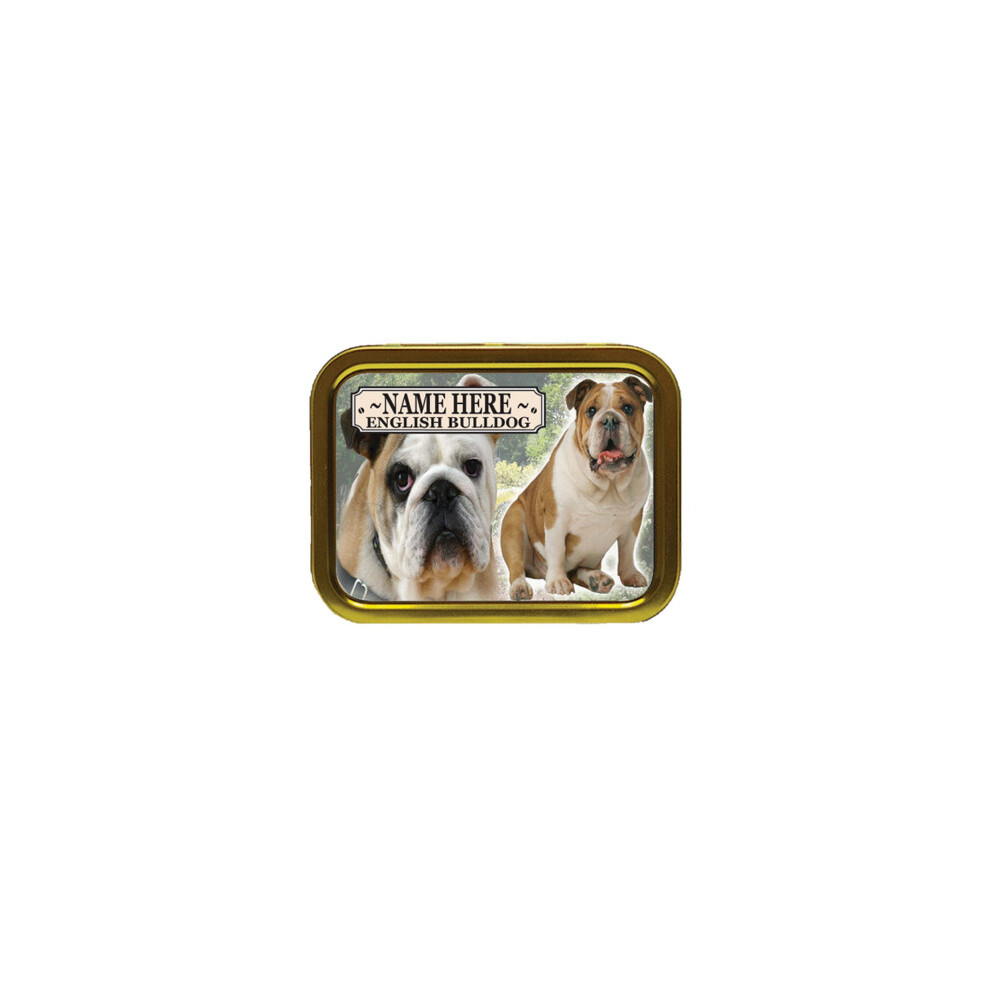 Personalised Gift Products Personalised English Bulldog Dog Breed Tobacco Tin Gift & Smoking Products
