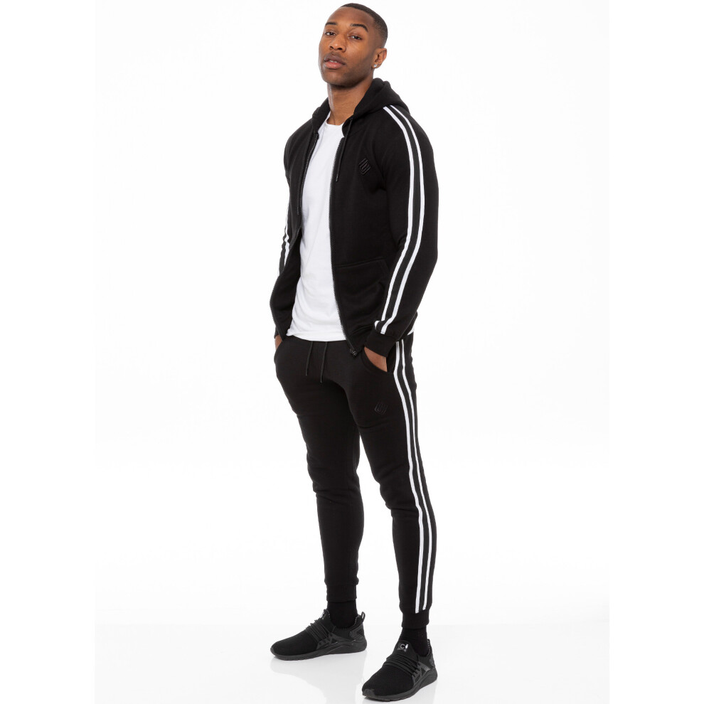 Ze Enzo (, 2XL) Enzo Mens Zip Up Hoodie Hoody Top Black