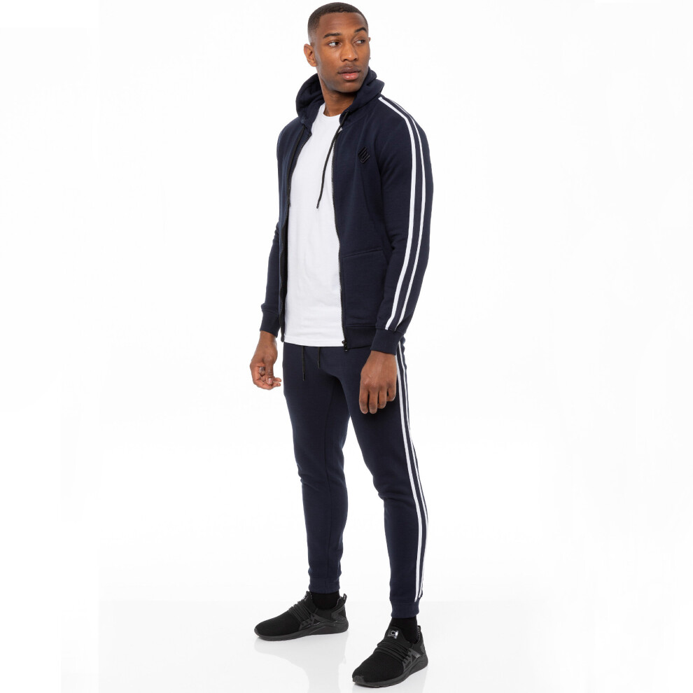 Ze Enzo (, 2XL) Enzo Mens Zip Up Hoodie Hoody Top Blue
