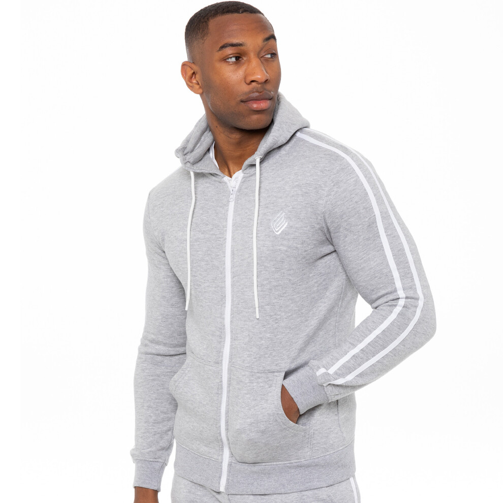 Ze Enzo (, M) Enzo Mens Zip Up Hoodie Hoody Top Grey