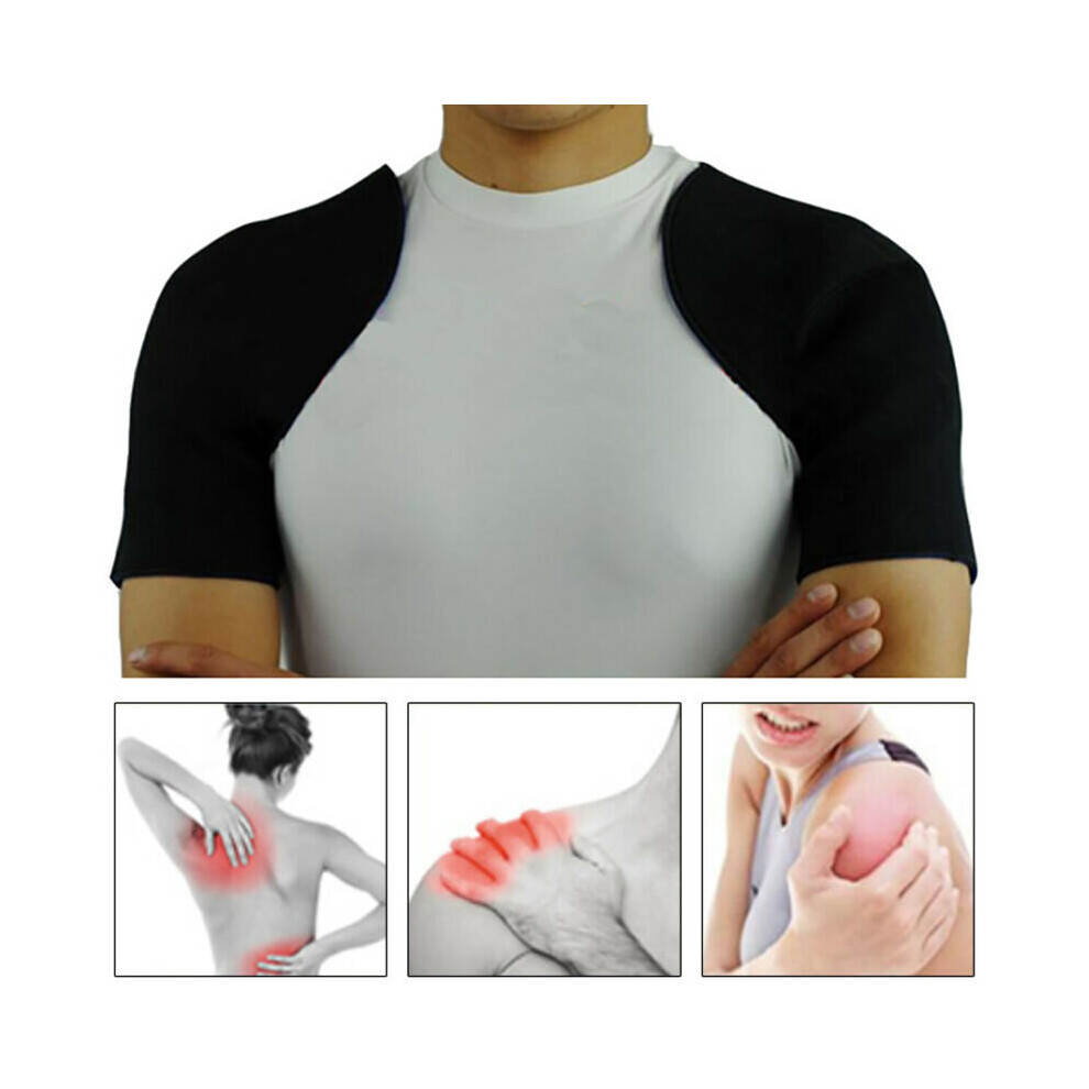 (M) Support Injury Dislocate Compression Strap Double Shoulder Brace Rotator Cuff