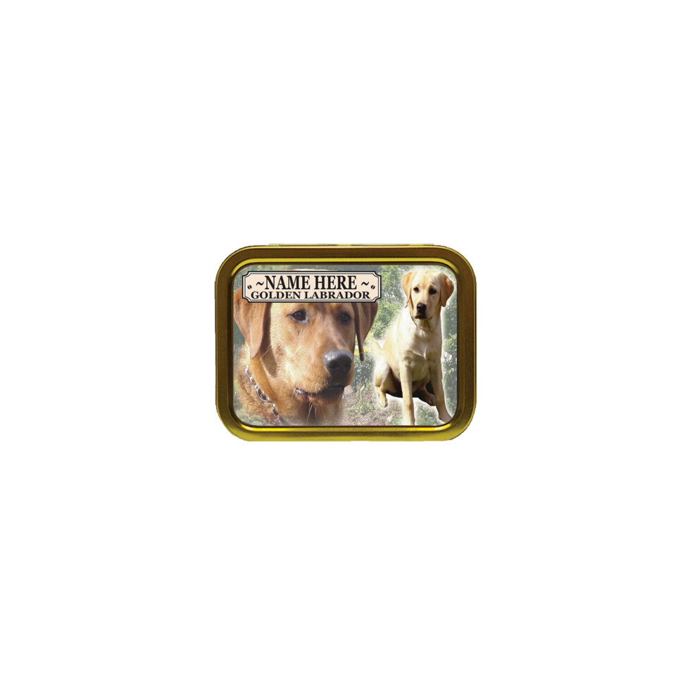 Personalised Gift Products Personalised Golden Labrador Dog Breed Tobacco Tin Gift & Smoking Products