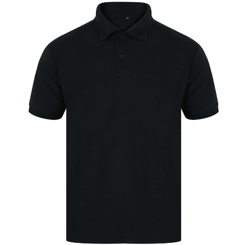 (Black, S) Mens Polo Shirt Casual Regular Fit T Shirts