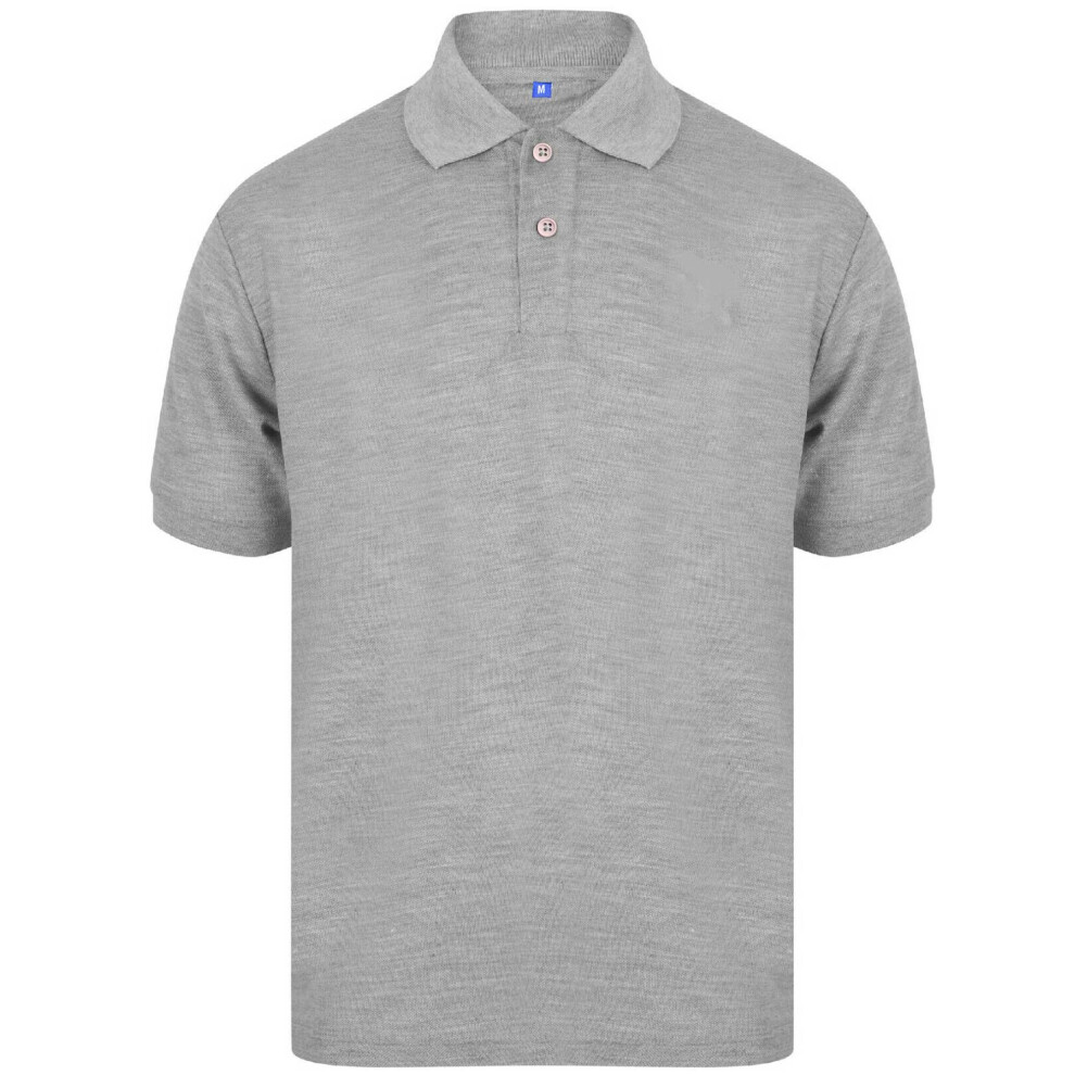 (Grey, XL) Mens Polo Shirt Casual Regular Fit T Shirts