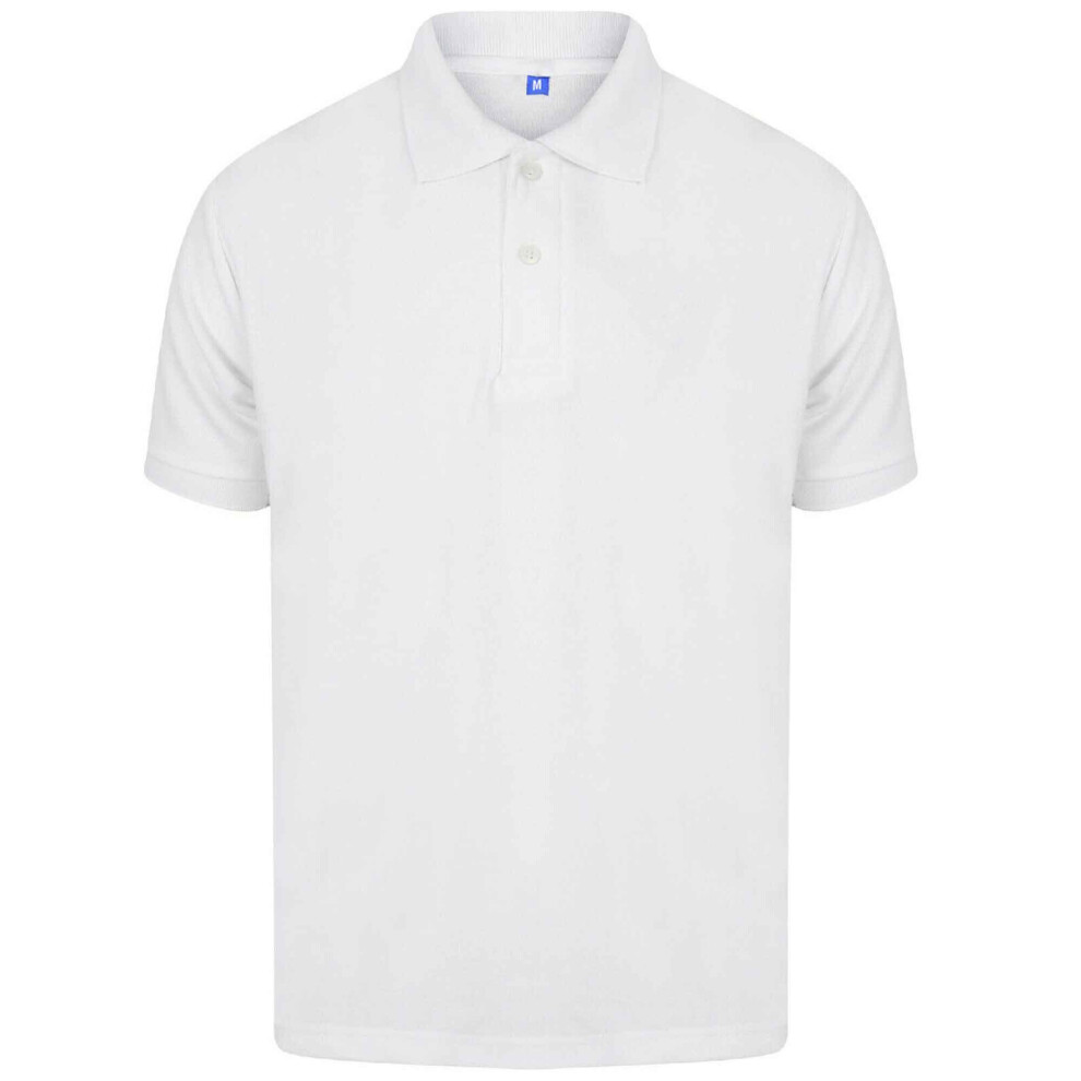 (White, XL) Mens Polo Shirt Casual Regular Fit T Shirts