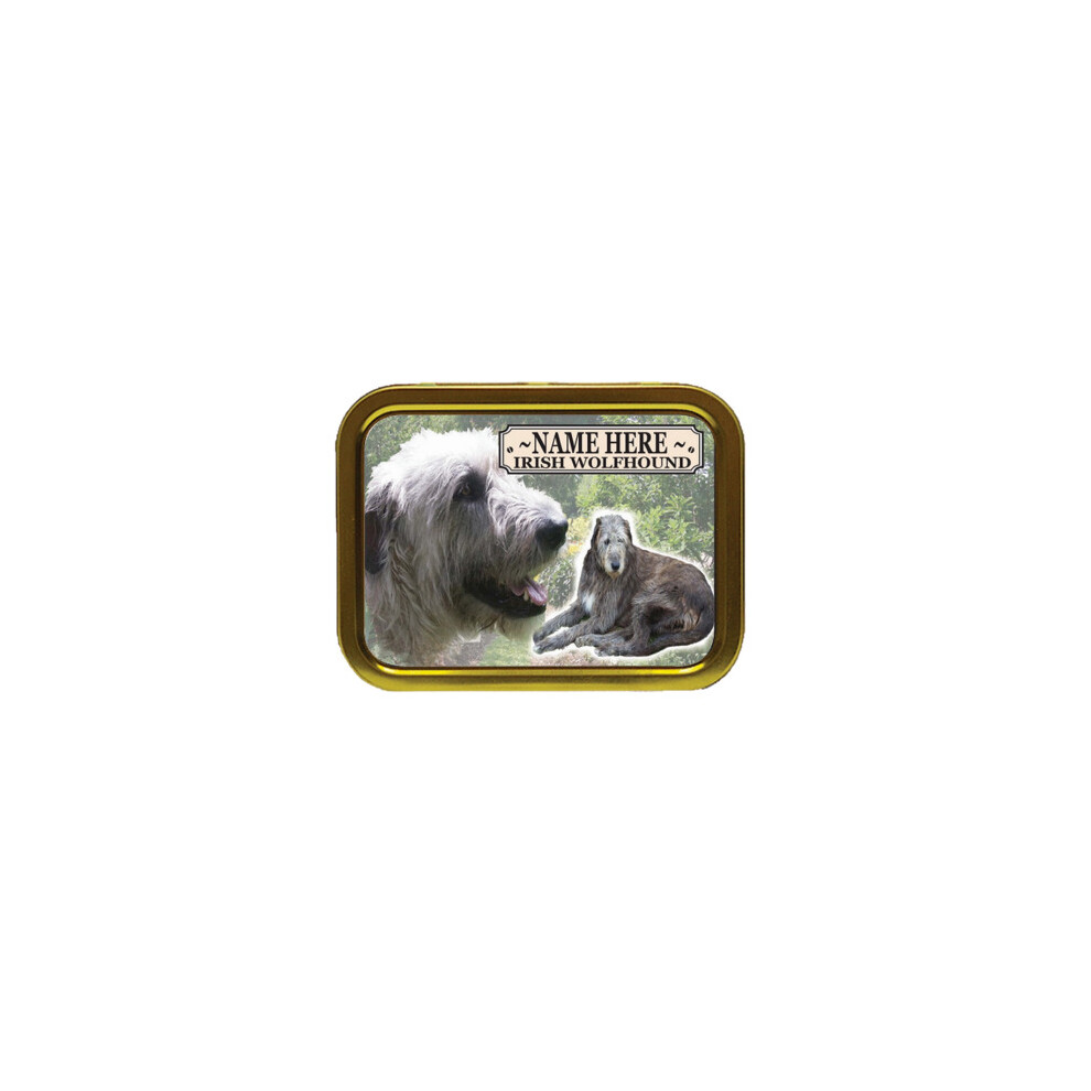Personalised Gift Products Personalised Irish Wolfhound Dog Breed Tobacco Tin Gift & Smoking Products