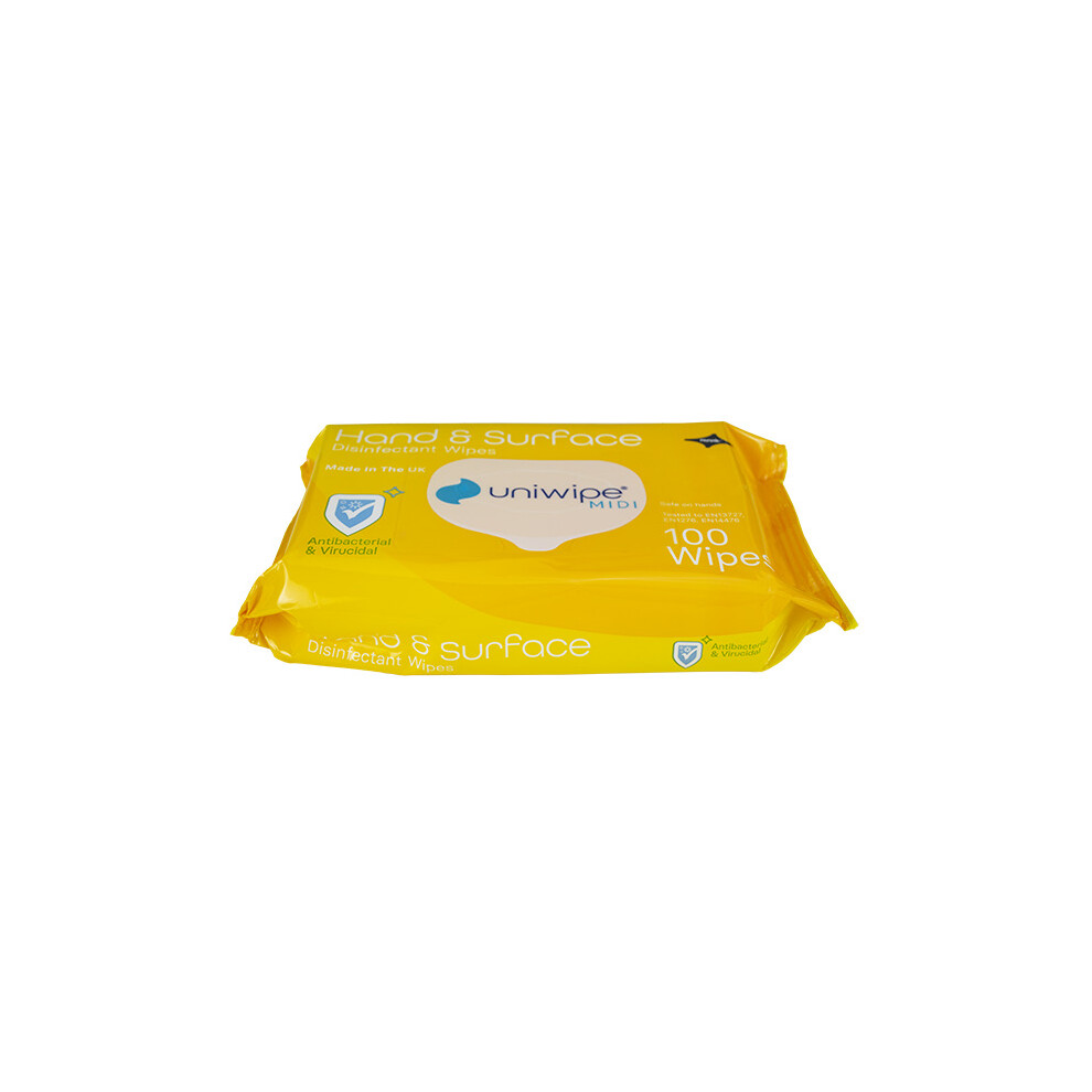 Uniwipe Midi Hand & Surface Wipes, Pack Of 100 Wipes