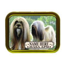 Personalised Lhasa Apso Dog Breed Tobacco Tin Gift & Smoking Products