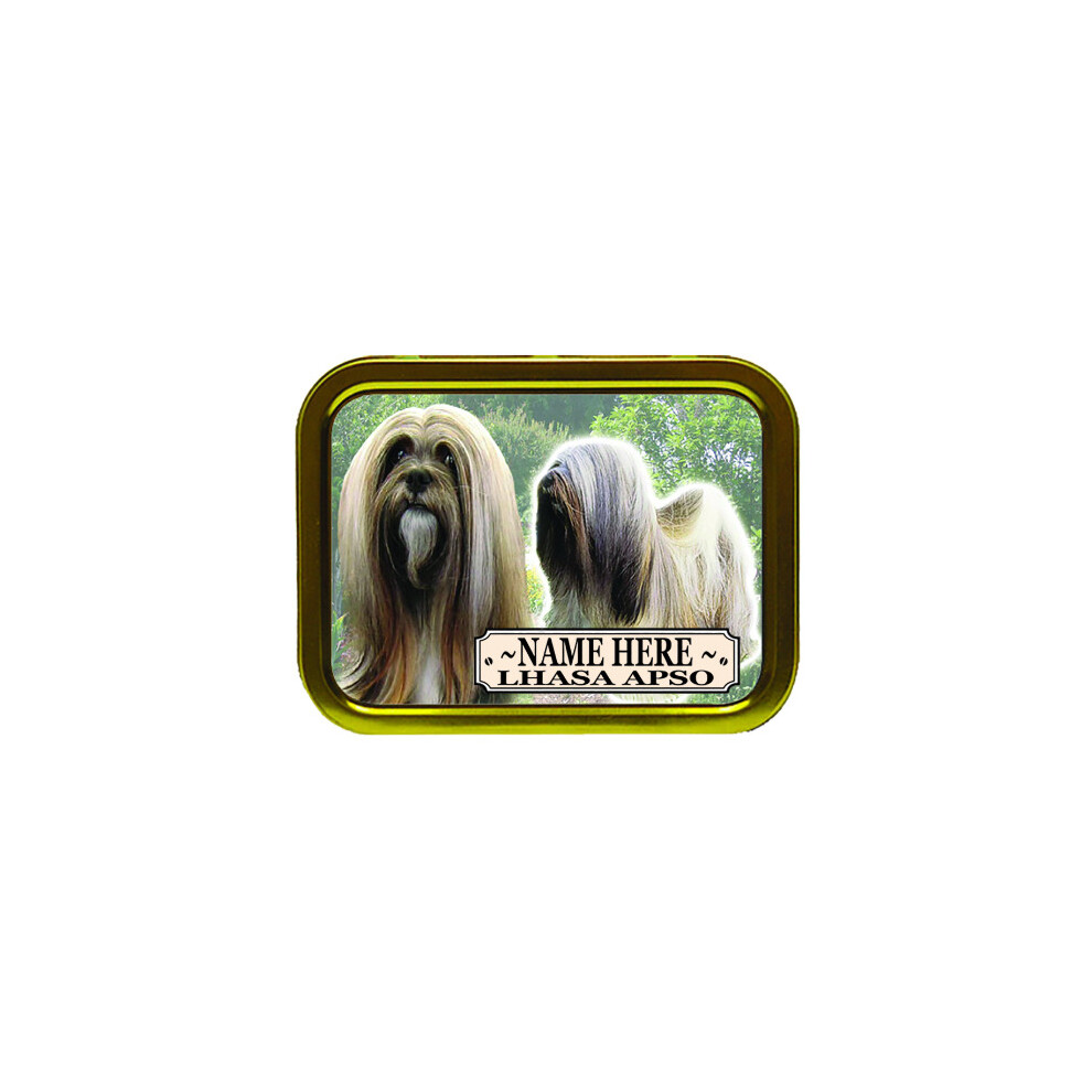 Personalised Gift Products Personalised Lhasa Apso Dog Breed Tobacco Tin Gift & Smoking Products