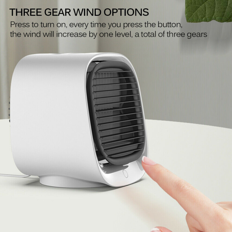 (White) Portable USB Air Conditioner Cooler Cooling Fan Cool