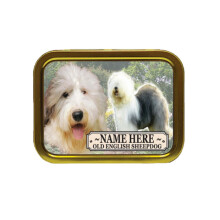 Personalised Old English Sheepdog Dog Breed Tobacco Tin Gift & Smoking Products