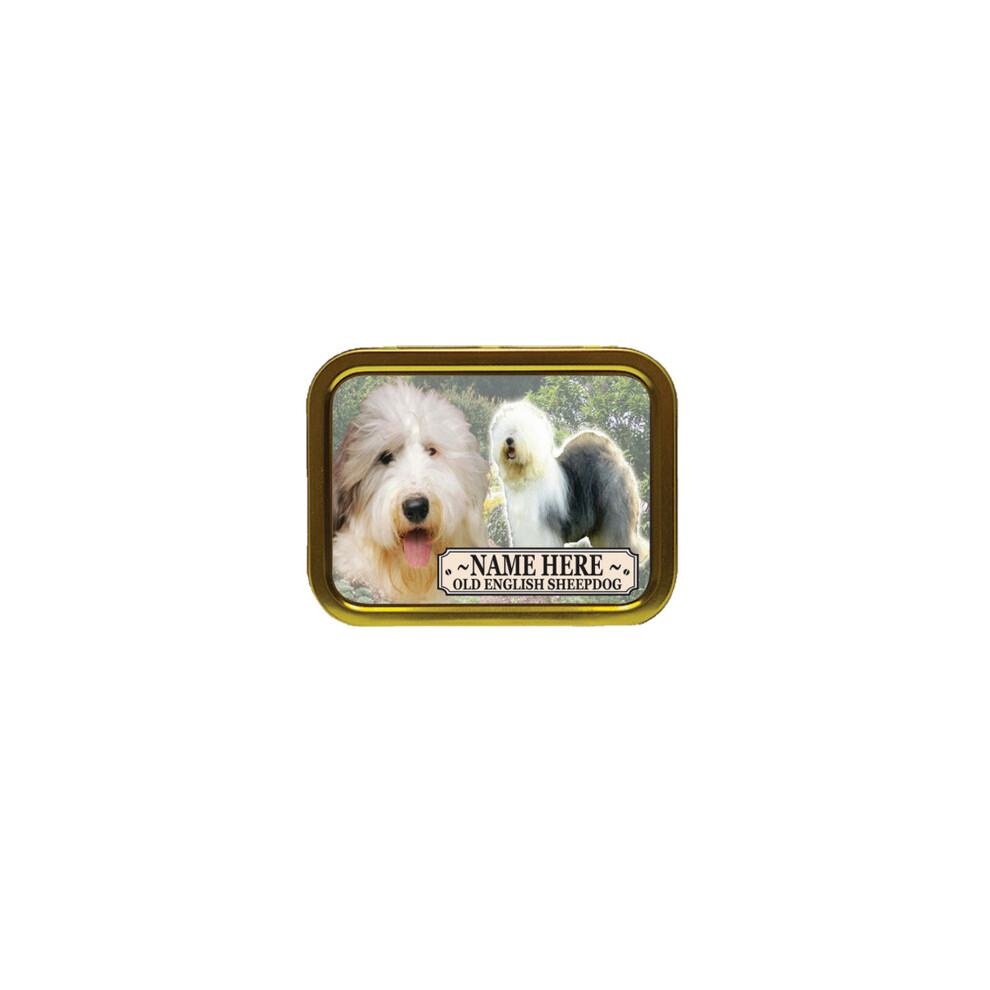 Personalised Gift Products Personalised Old English Sheepdog Dog Breed Tobacco Tin Gift & Smoking Products