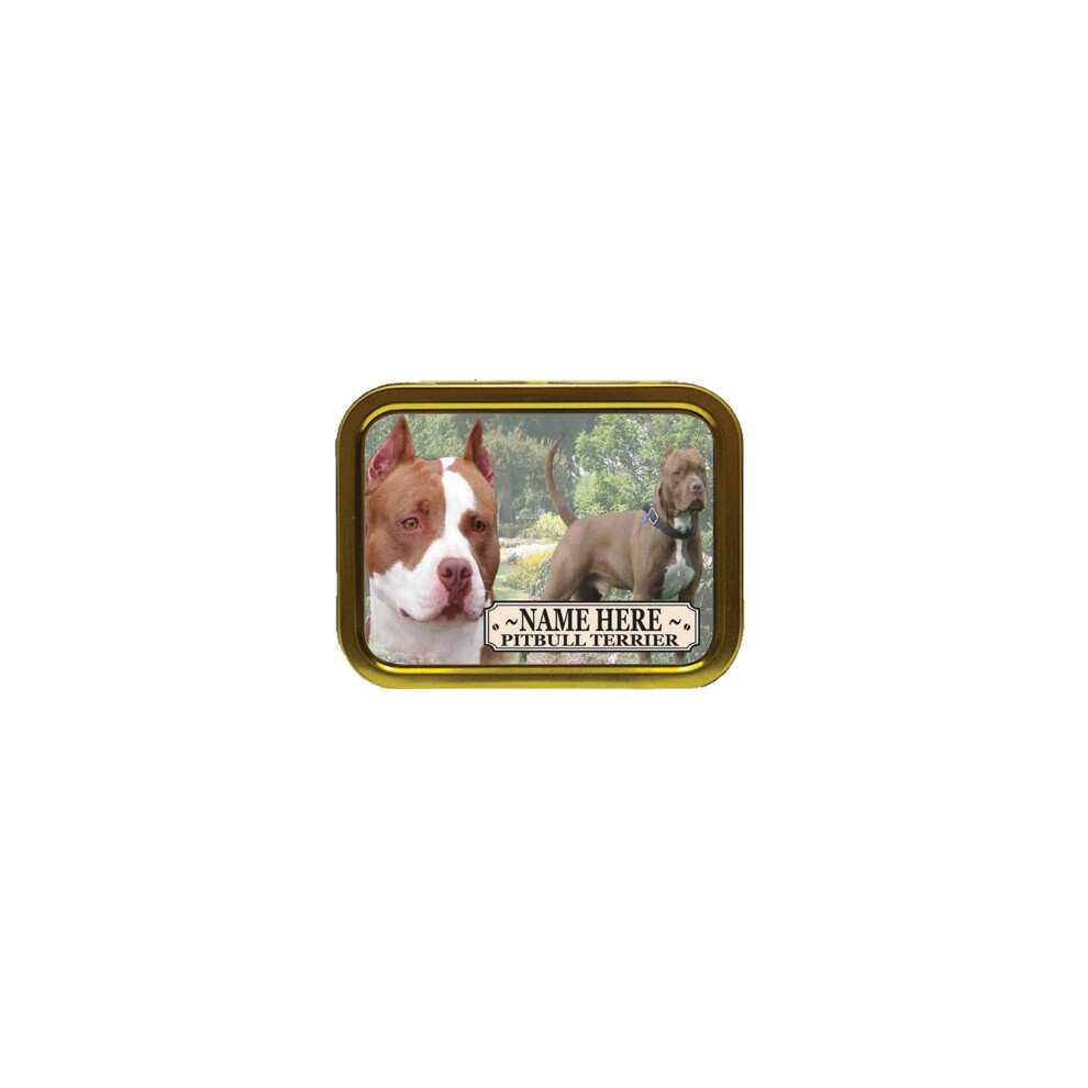 Personalised Gift Products Personalised Pitbull Terrier Dog Breed Tobacco Tin Gift & Smoking Products