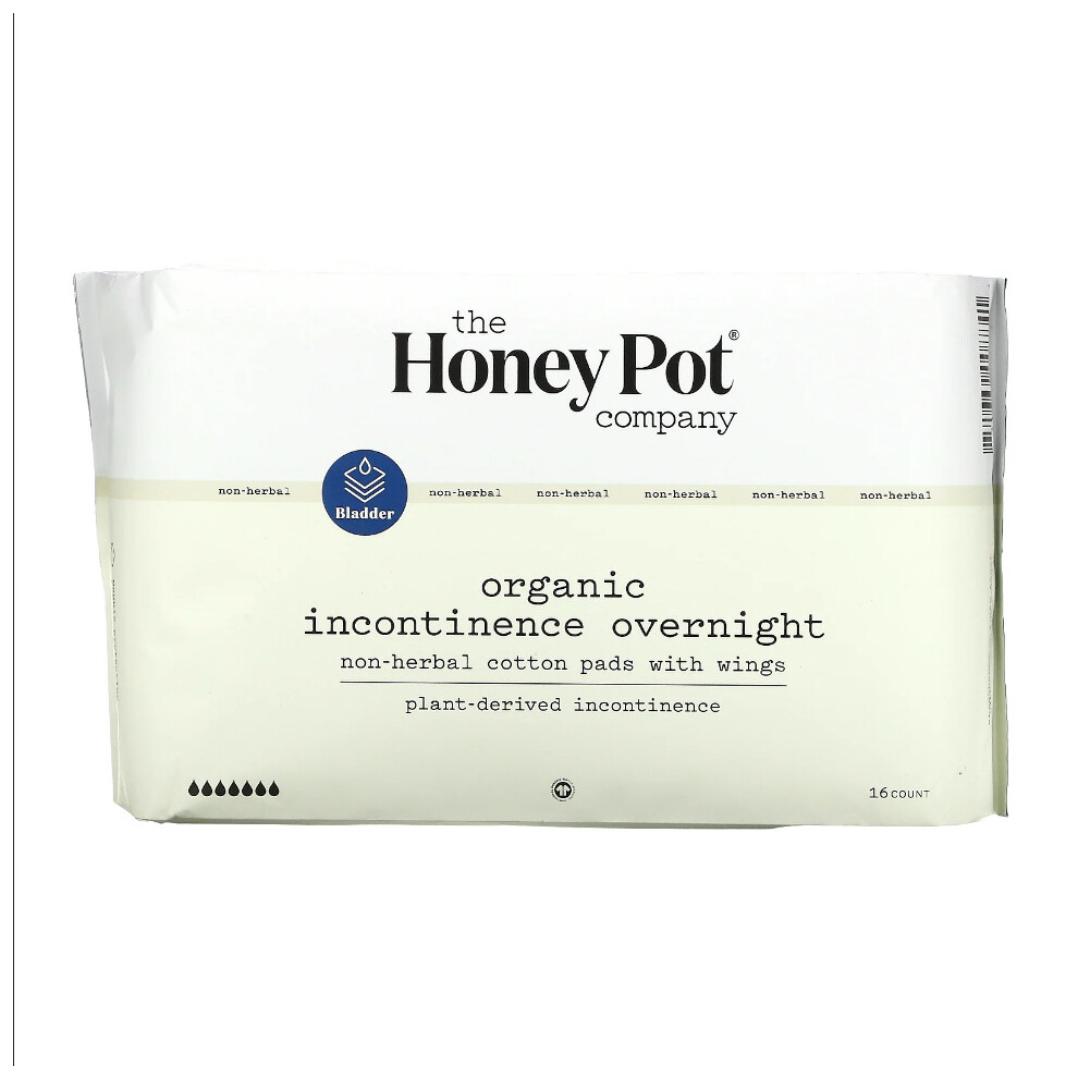 The Honey Pot Company , Non-Herbal Cotton Pads With Wings, 16 Count