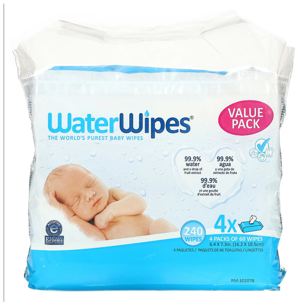 Water Wipes, Baby Wipes, Fruit Extract, 240 Wipes