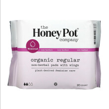 Non-Herbal Pads med Wings från The Honey Pot Company, Organic Regular, 20 Count