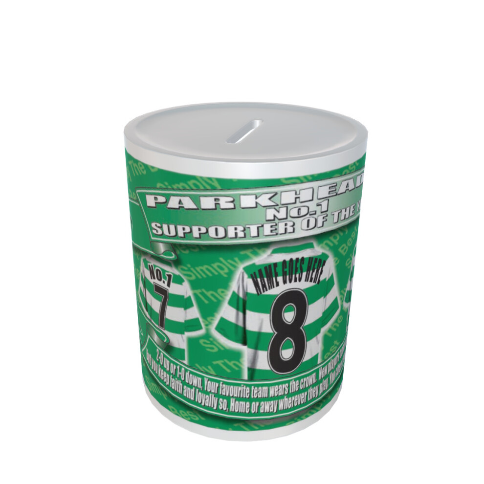 Personalised Celtic Football Shirt Ceramic Money Box Gift