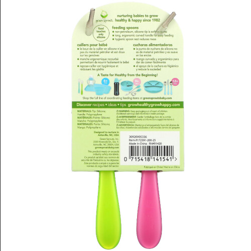 Green Sprouts, Feeding Spoons, 6-12 Months, Pink, 2 Pack 1