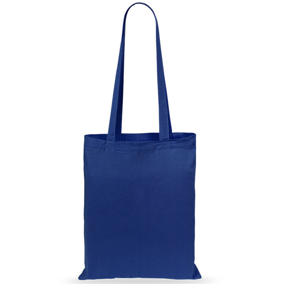 (Navy Blue) 100% Cotton Canvas Shopper Bag Shoulder Bags