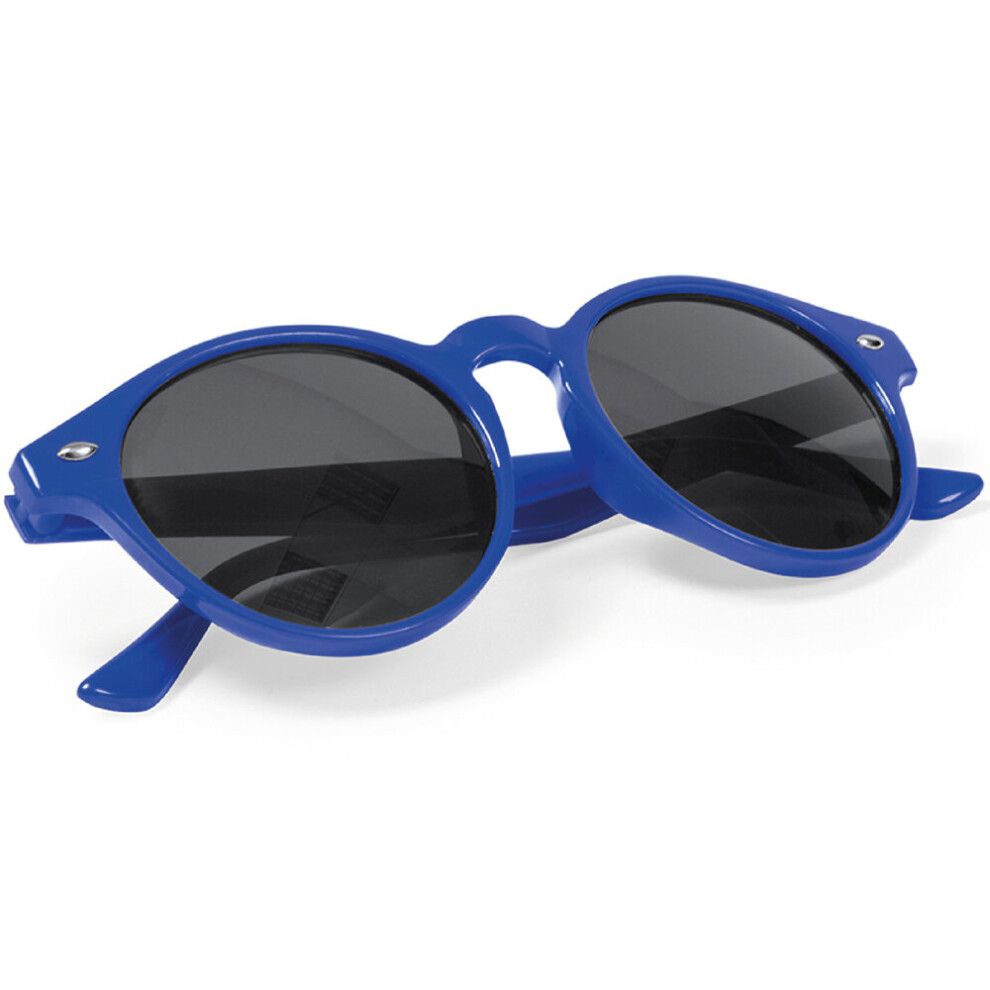 (Blue) Round Lens Sunglasses Unisex Vintage UV Glasses