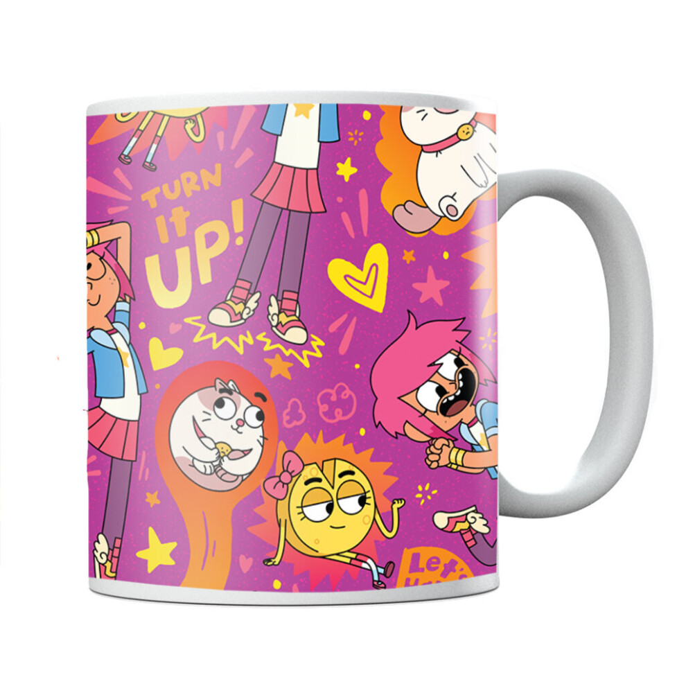 Boy Girl Dog Cat Mouse Cheese Turn It Up Mug