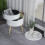 Homcom HOMCOM Side Coffee Table End Desk Night Stand Storage w/ Tray, White 9