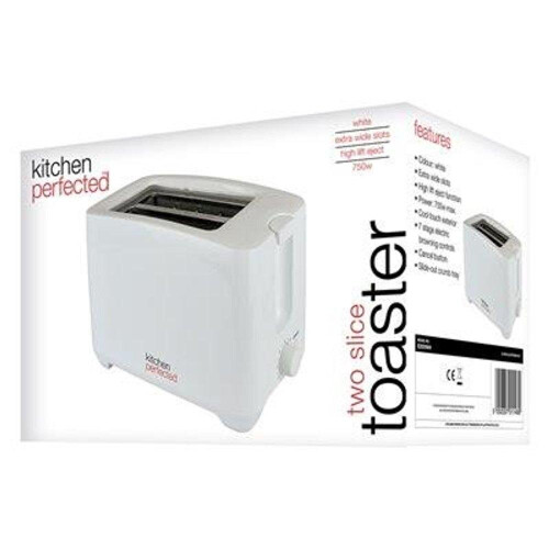 KitchenPerfected 2 Slice extra-wide slot Toaster - White E2020WH 2