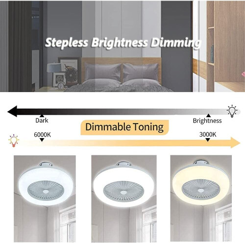 Living And Home Modern Ceiling Fan Light Color Change Lamp Remote Control 1