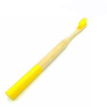 (Yellow - Pack of 8) Youngshion Naturable Biodegradable Charcoal Bamboo Toothbrushes Eco-Friendly Tongue Cleaner with Soft Coloured Bristles and Handle