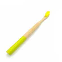 (Chartreuse - Pack of 8) Youngshion Naturable Biodegradable Charcoal Bamboo Toothbrushes Eco-Friendly Tongue Cleaner with Soft Coloured Bristles and Handle