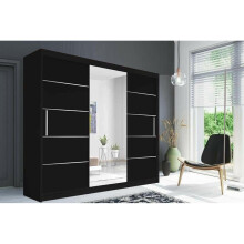 (Black, 250 cm) Modern bedroom Sliding Wardrobe 2/3 Sliding Doors