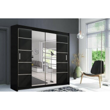 (Black, 180 cm) Modern bedroom Sliding Wardrobe 2/3 Sliding Doors