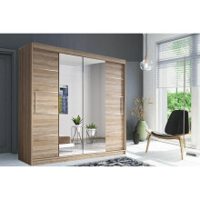 (Oak/Sonoma, 203 cm) Modern bedroom Sliding Wardrobe 2/3 Sliding Doors