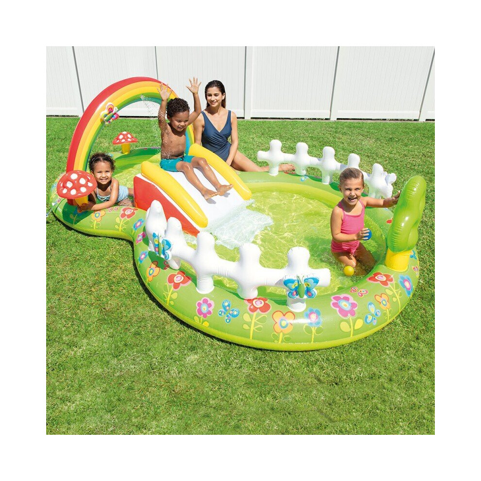 Inflatable Paddling Pool My Garden Play Center Kids Fountain Outdoor Fun Slide