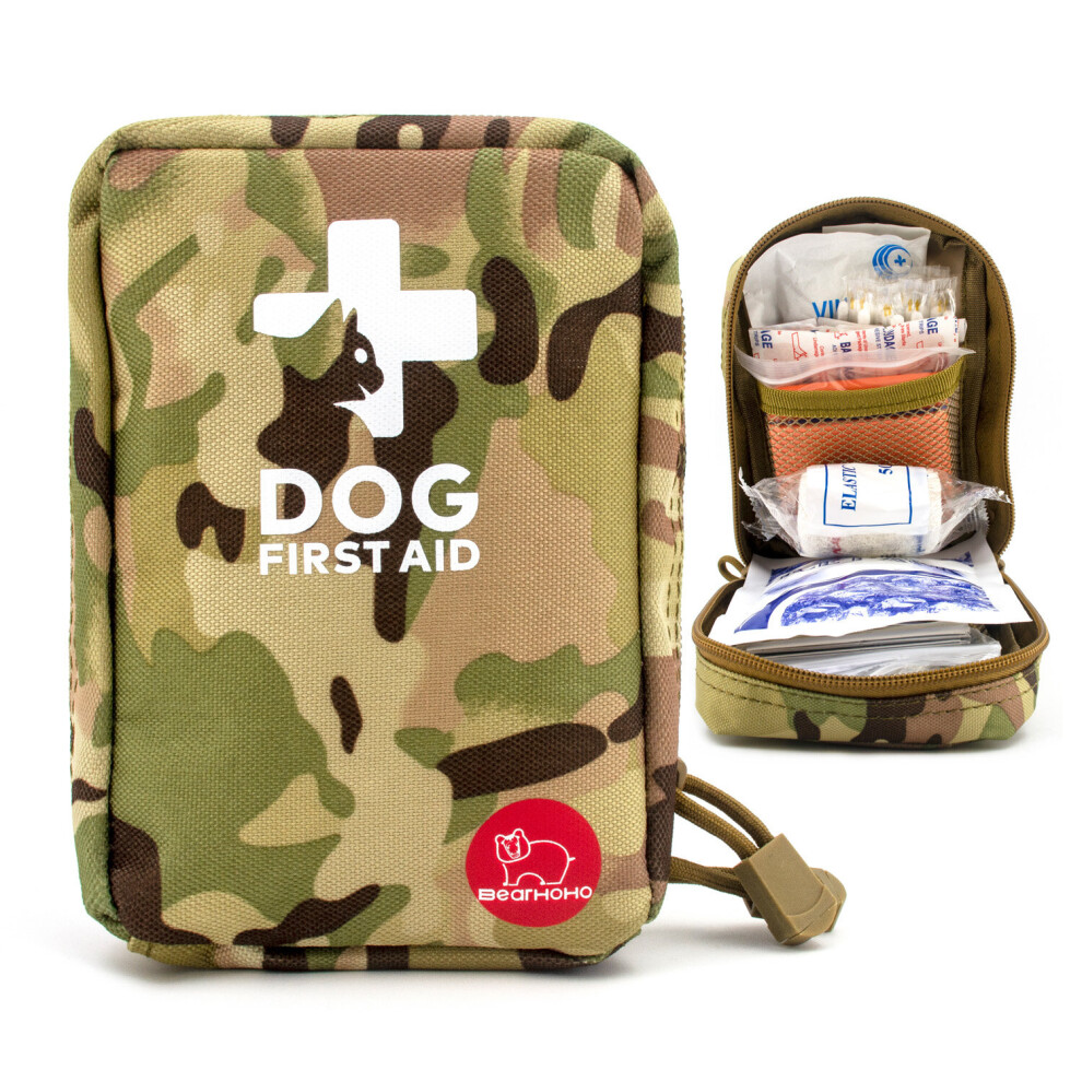 Youngshion Compact 72 Pieces Pet Dog Cat First Aid Kit Lightweight Safety Emergency Medical Supplies for Outdoor Camping Car Travel