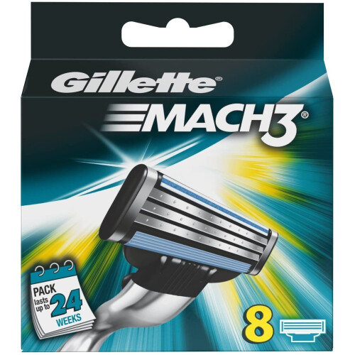 Gillette Mach 3 Blades 8s 1, 8 Count