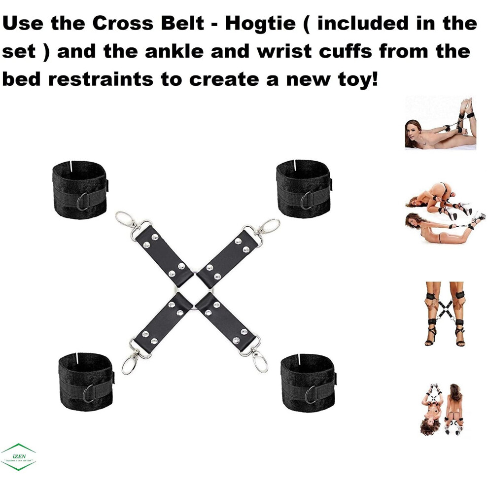 Bondage Bed Restraints Sex Set Couple Play BDSM Bed Restraints System  (Restraints Black) on OnBuy