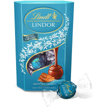 Lindt LINDOR Milk Salted Caramel Chocolate Truffles Box, 200 g