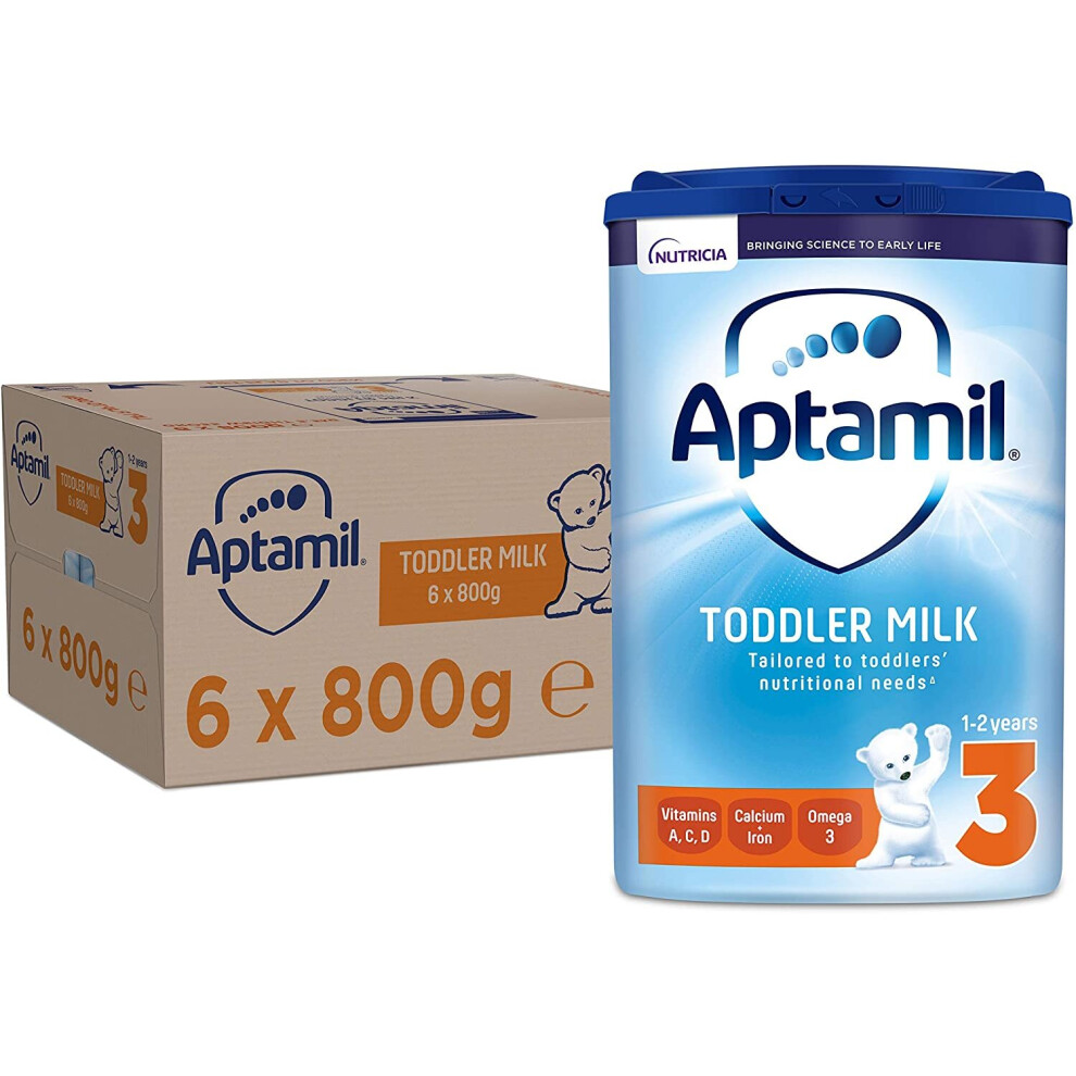 Aptamil 3 Toddler Baby Milk Powder Formula, 1-2 Years, 800g (Pack of 6)