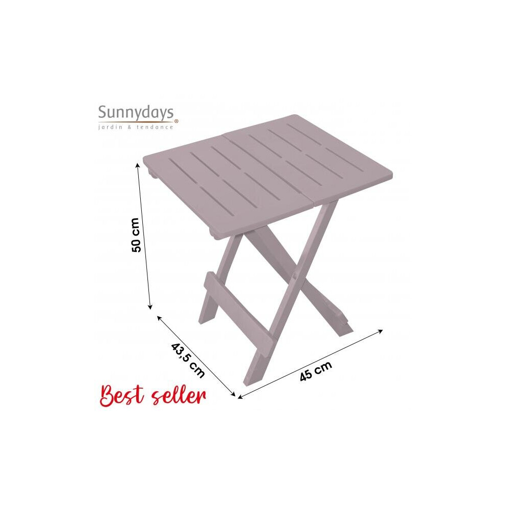 Foldable Camping Plastic Table Taupe