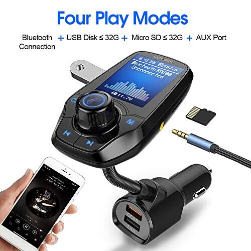Guanda Bluetooth FM Transmitter for Car, Bluetooth Car Adapter, 4-in-1 2