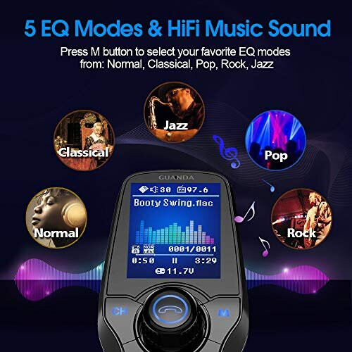 Guanda Bluetooth FM Transmitter for Car, Bluetooth Car Adapter, 4-in-1 1
