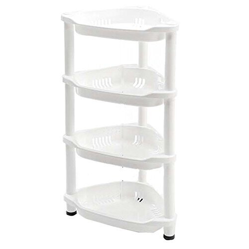 Macallen Bathroom Corner Shelf Storage Unit Freestanding Caddy Plastic 2