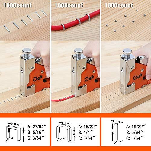 ValueMax 3-in-1 Staple Gun with 3000 Staples, Quick Jam Release, Adjus 2